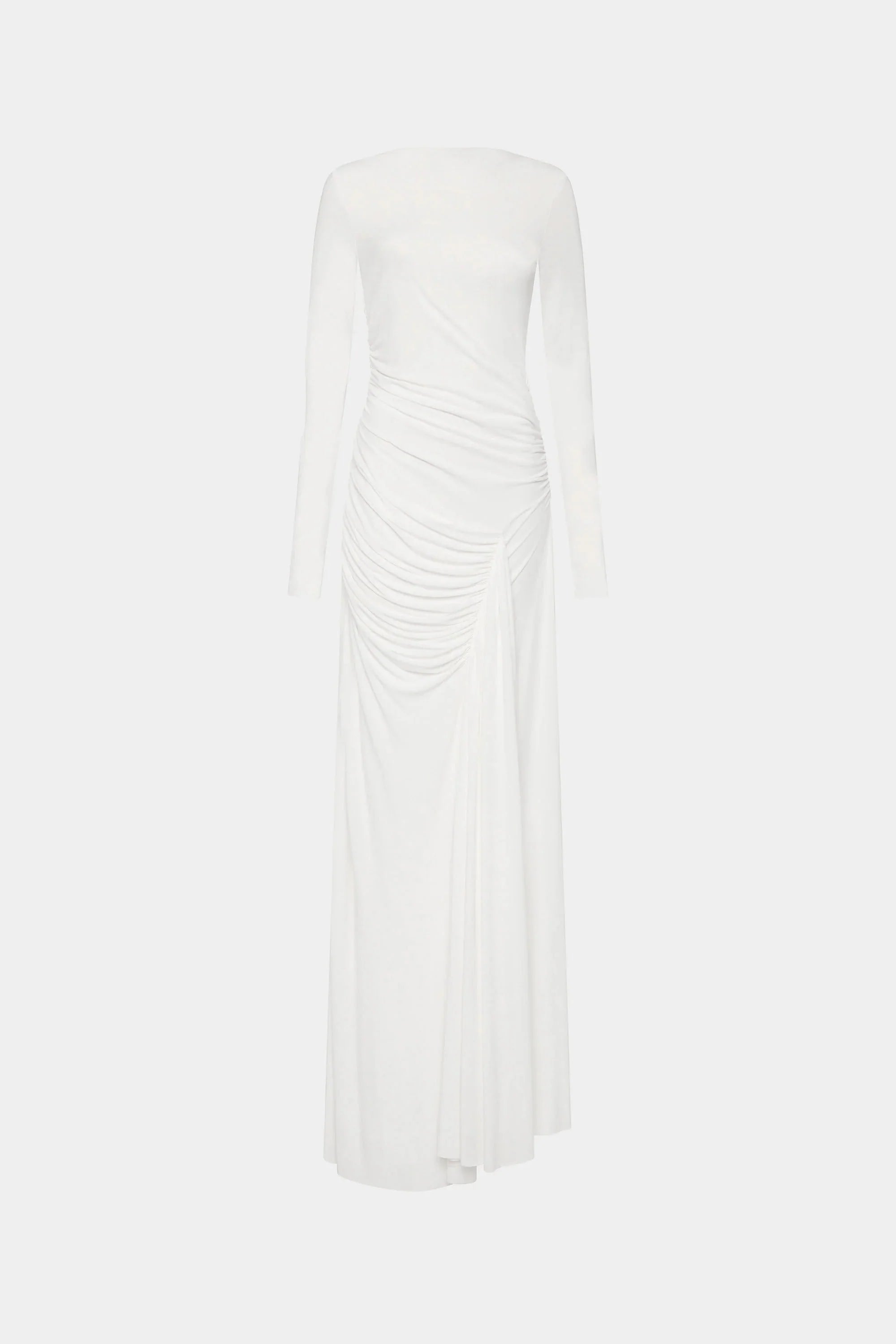 Misha Glacier Cupro Long Sleeve Maxi Dress - Ivory