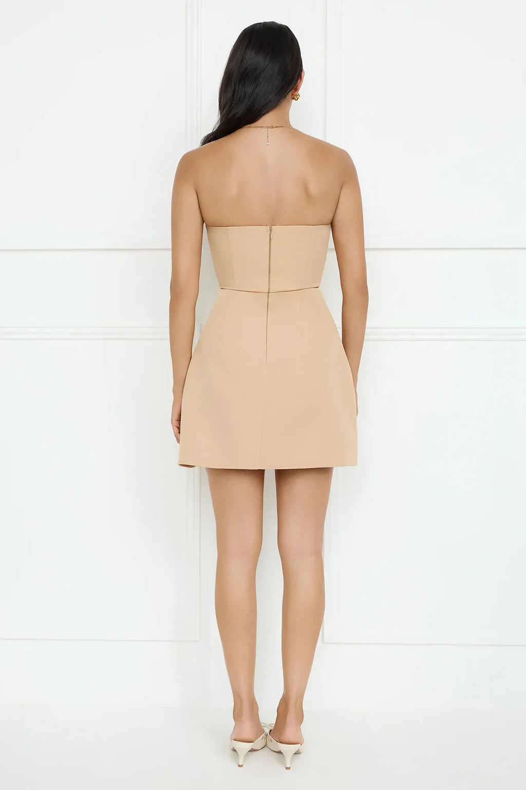 Ballerina Dream Strapless Mini Dress Tan