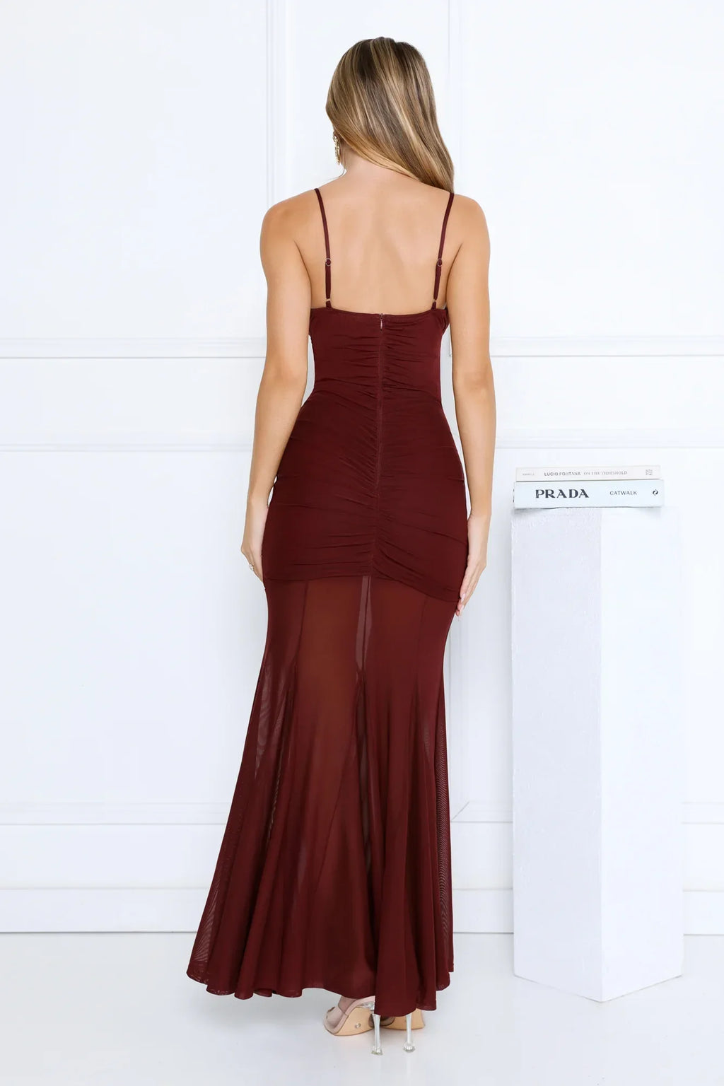Chiciest Energy Maxi Dress Burgundy