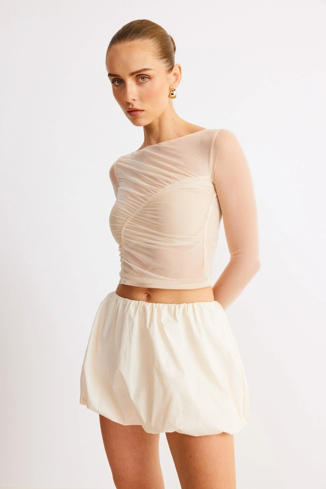 Freja Bubble Skirt - Chalk