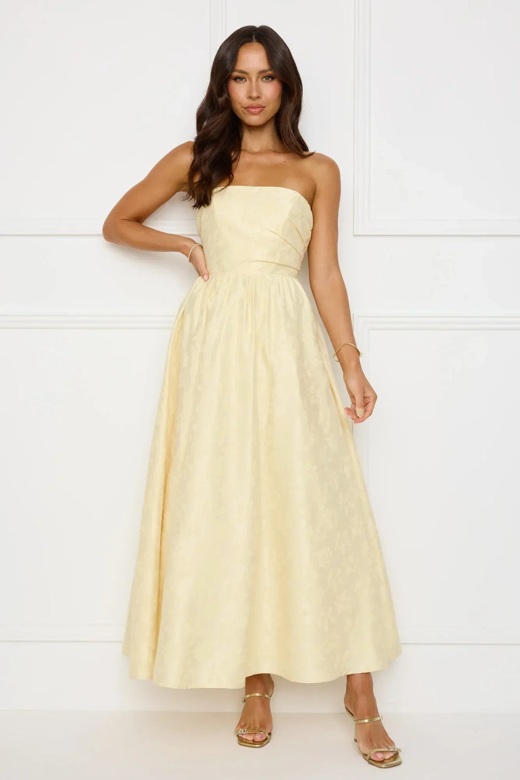 Dancing In Magic Strapless Maxi Dress