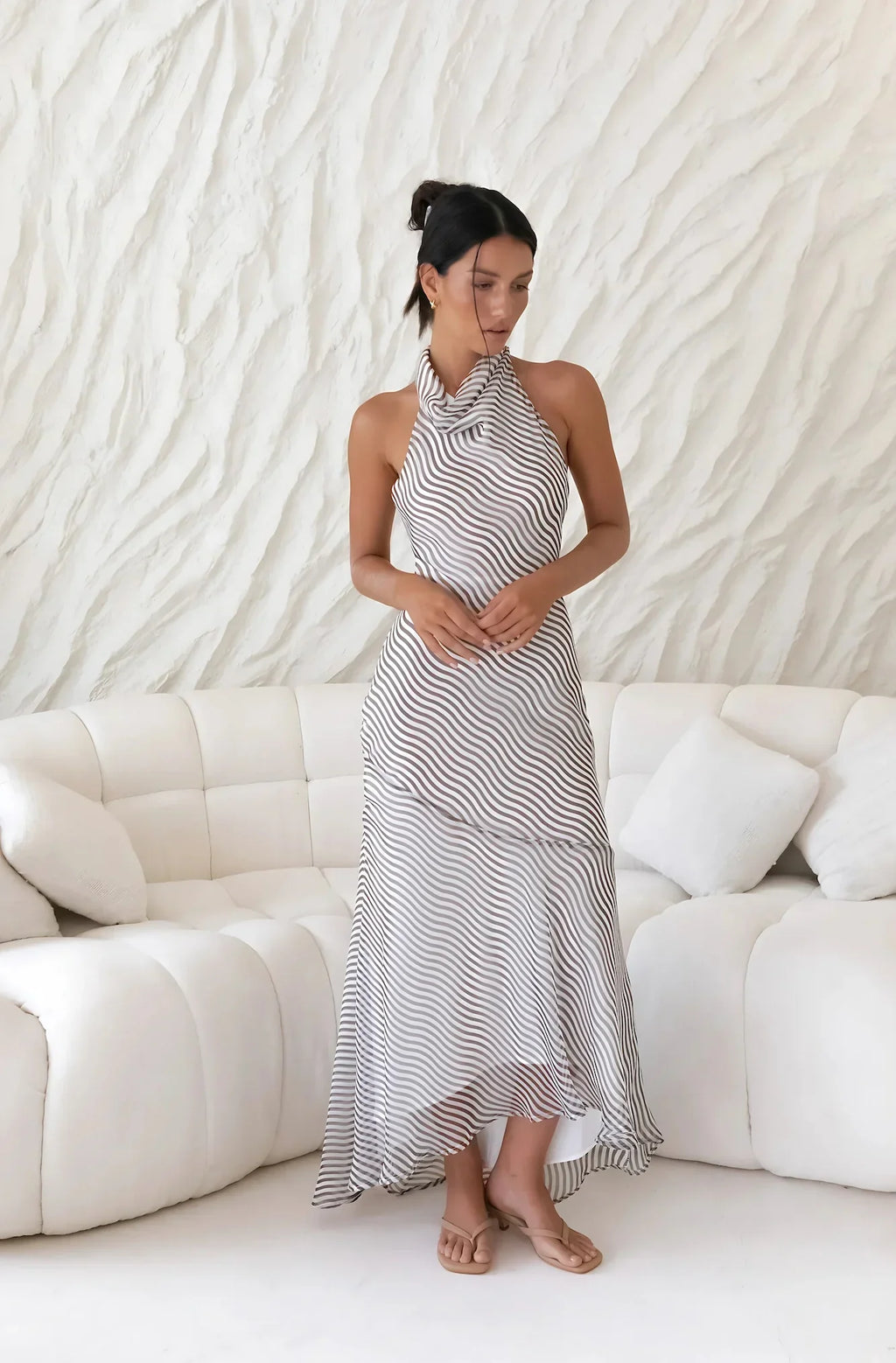 From The Editor Halter Maxi Dress Brown