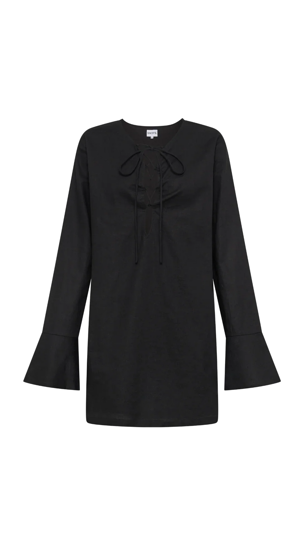 Elaine Lace Up Mini Dress - Black