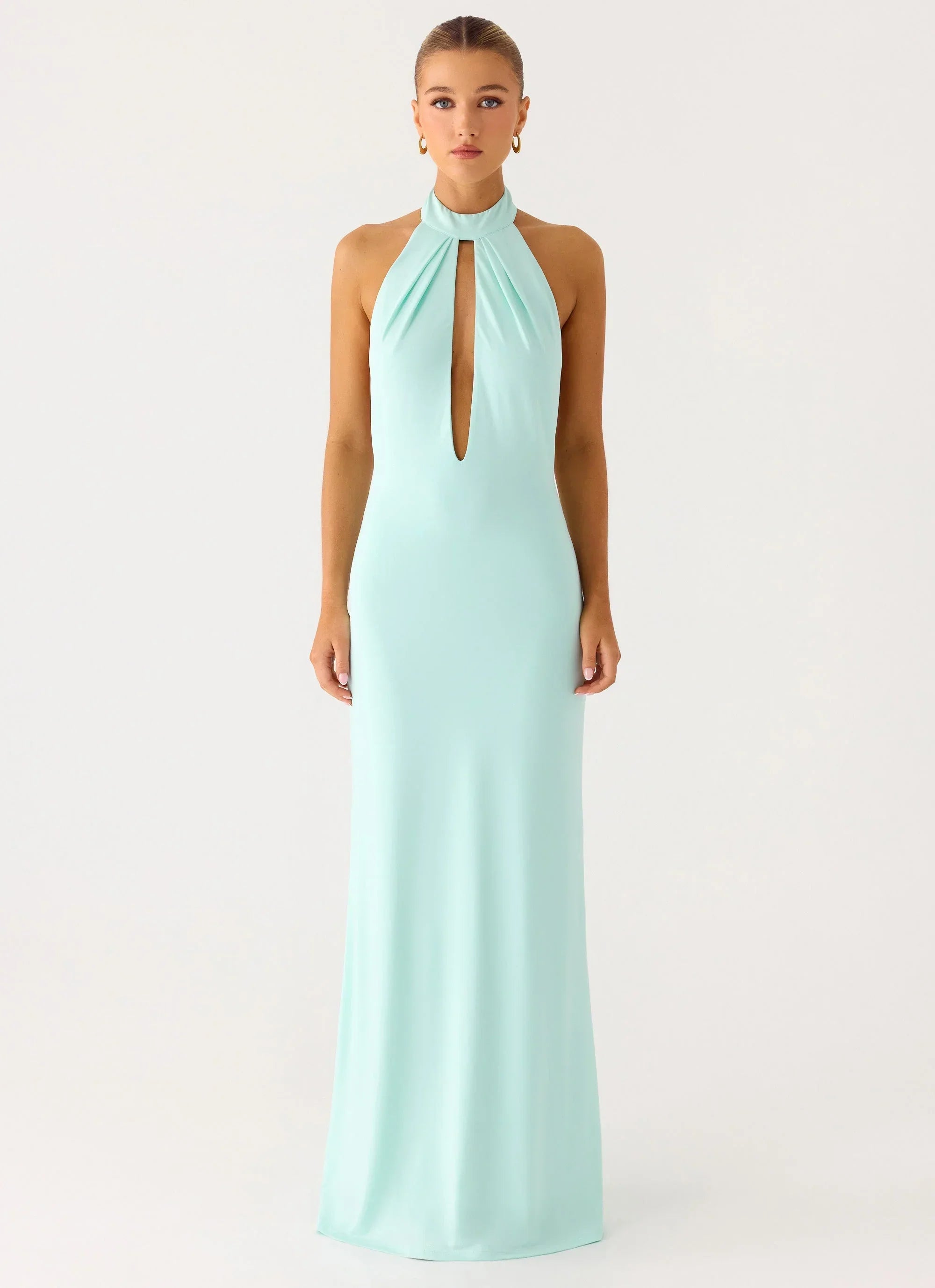 Mougleta Backless Maxi Dress - Aqua
