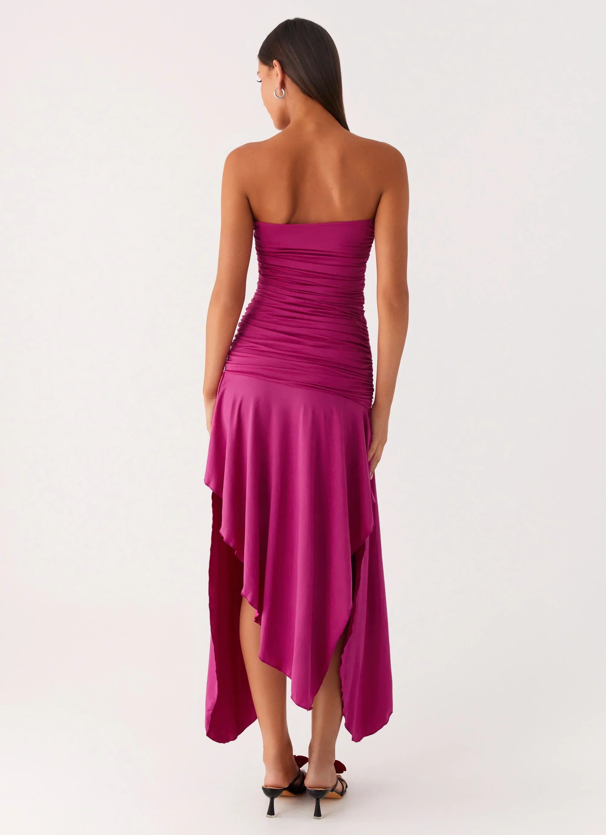 Ora Strapless Maxi Dress - Fuchsia