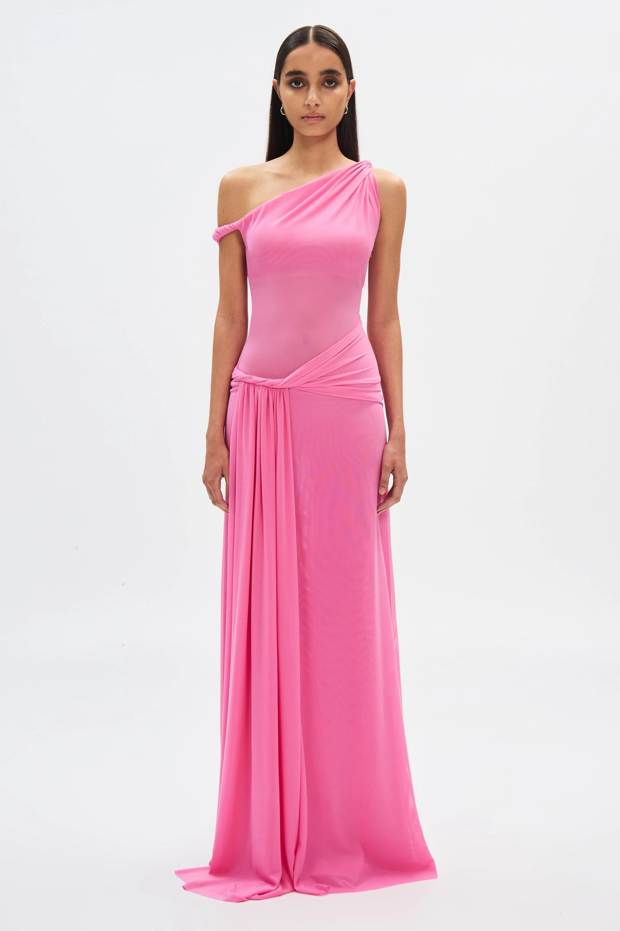Misha Sisal Mesh Maxi Dress - Orchard Pink