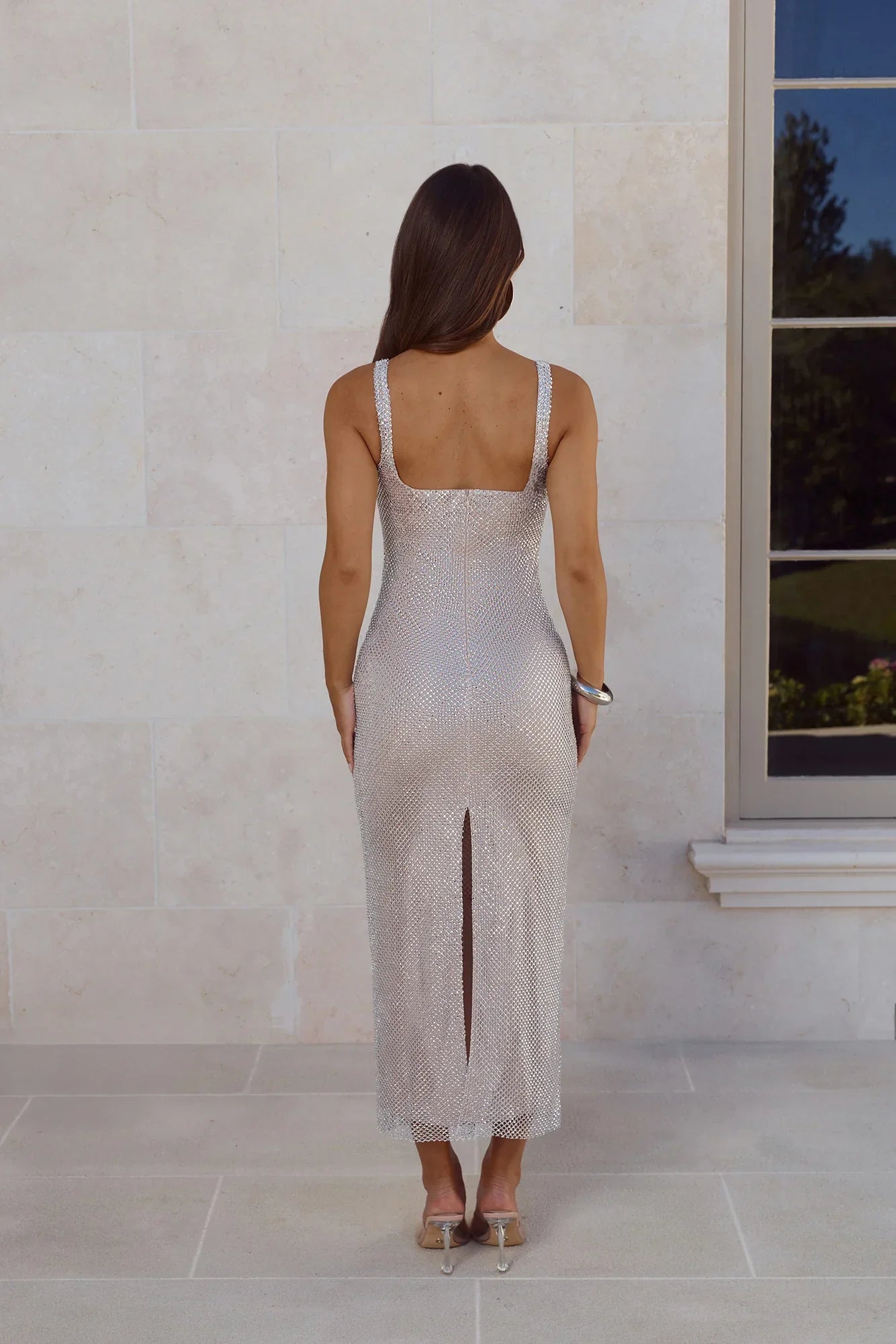 LUXE Spark Spell Midi Dress Silver