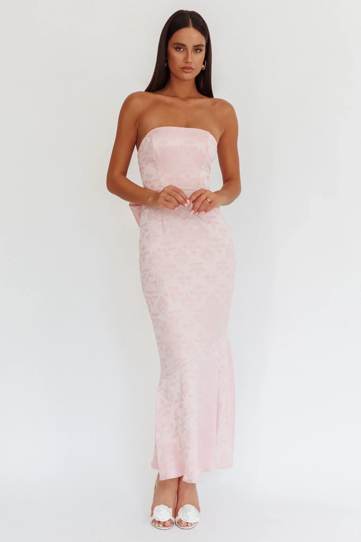 Melty Kisses Bow Back Maxi Dress Pink