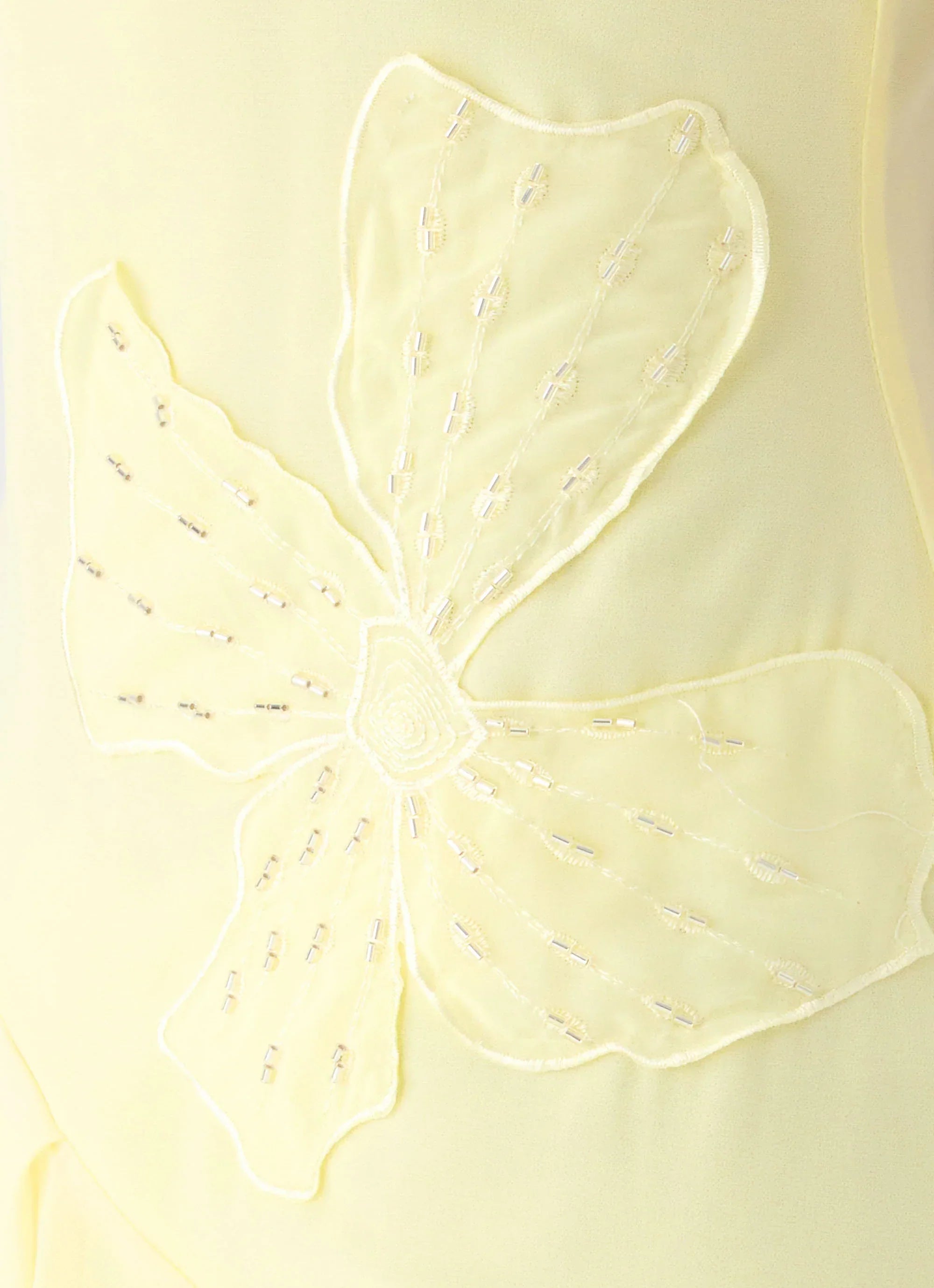 Aysha Beaded Flower Midi Dress - Yellow