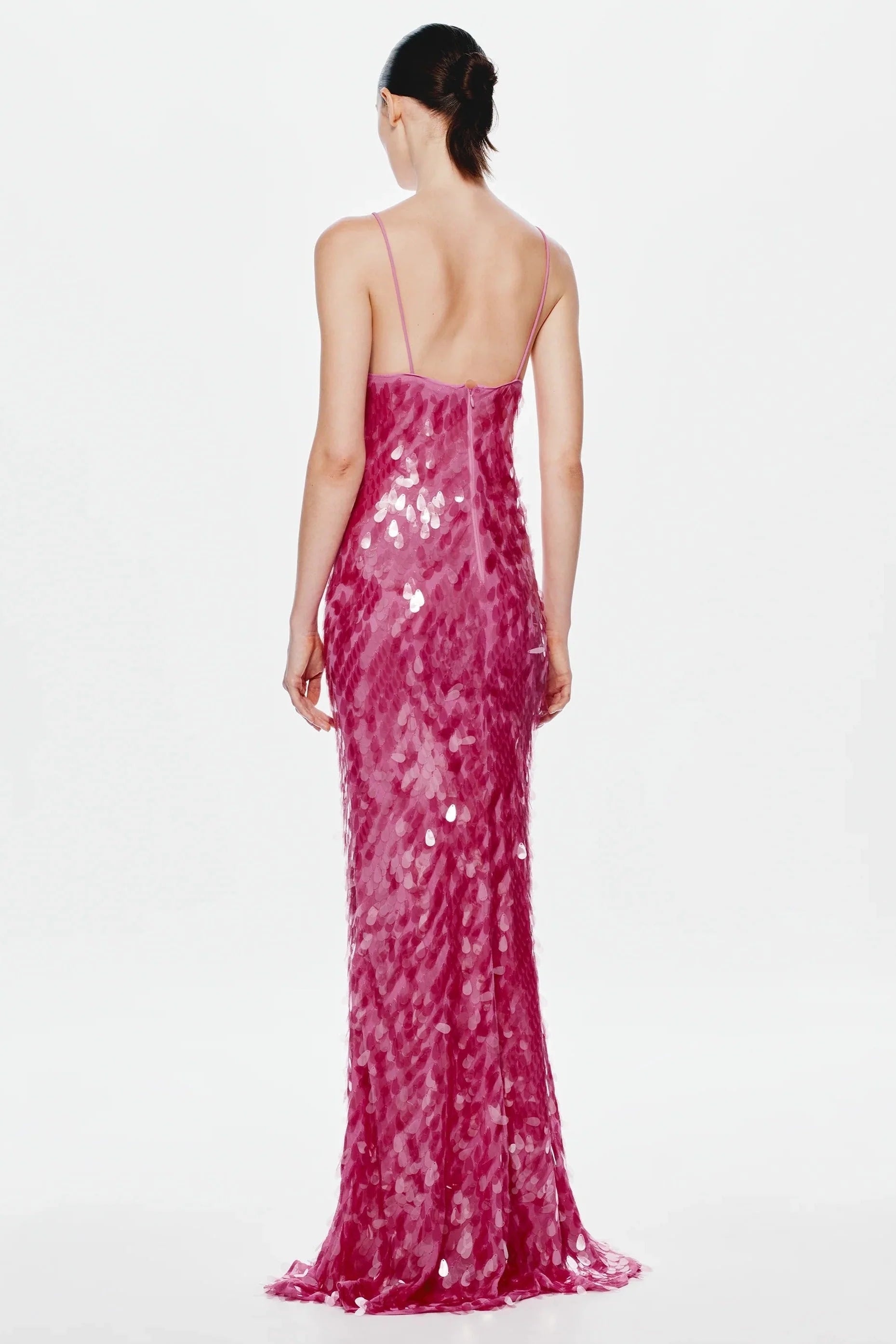 Misha Sapphire Sequin Maxi Dress - Fuchsia