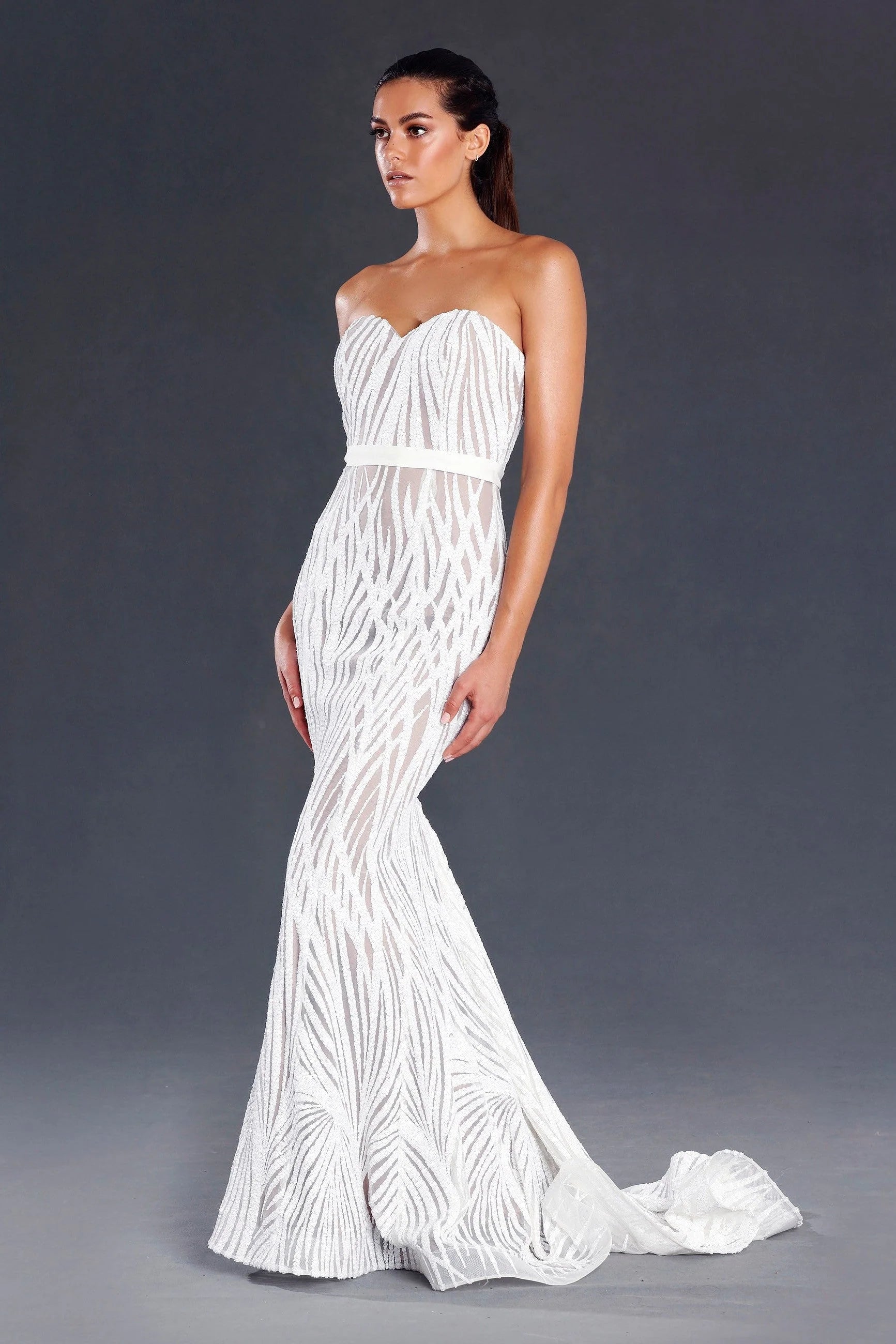 Jadore JX039 Gown - White