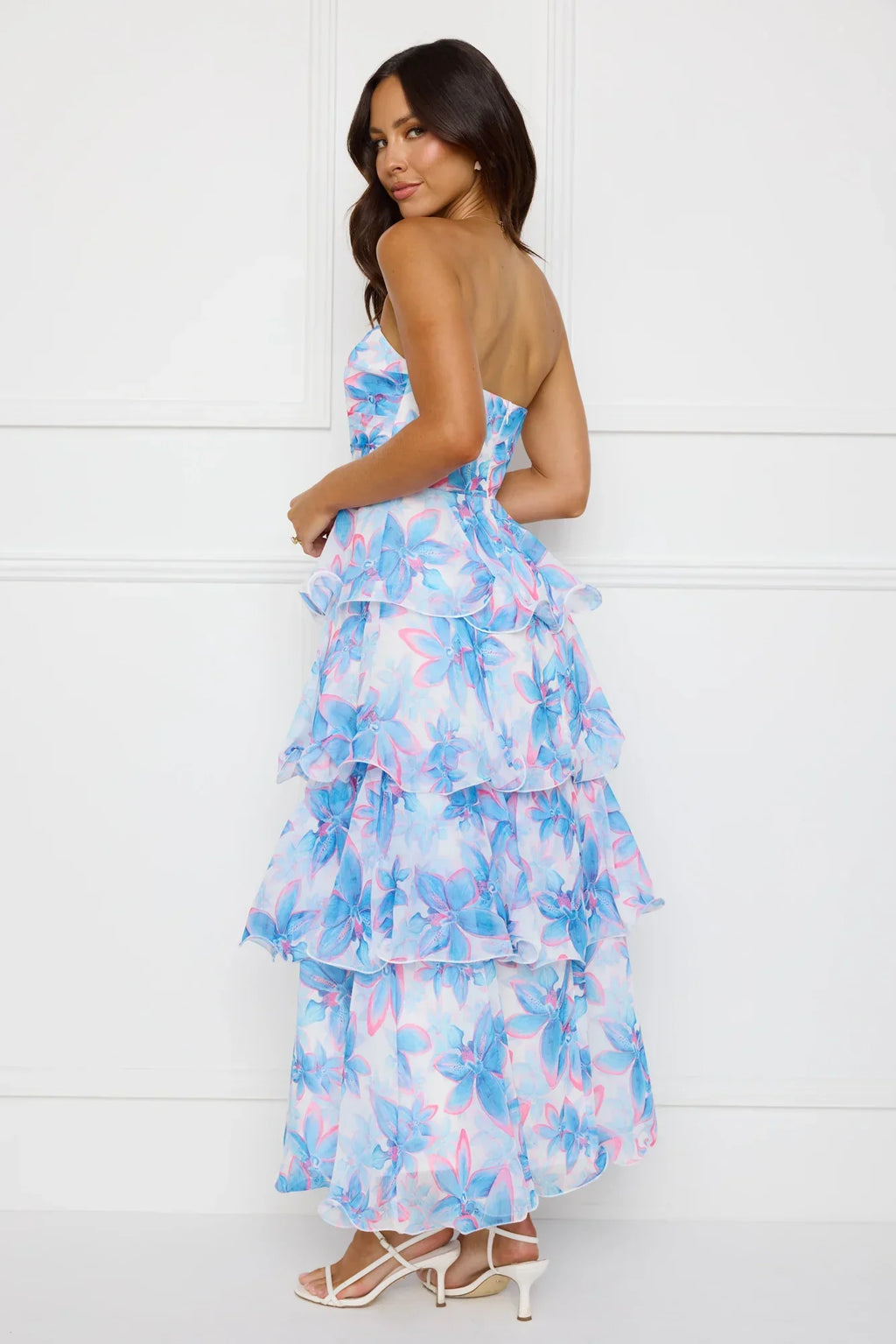 Chicago Chic Strapless Maxi Dress Blue