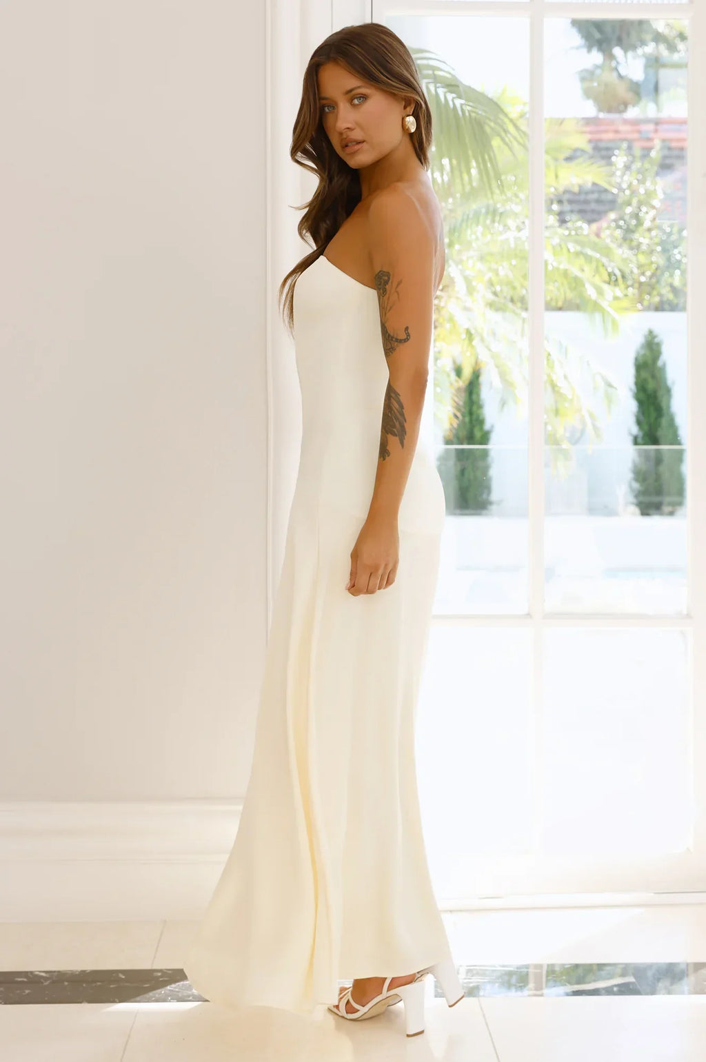Daydream Darling Strapless Maxi Dress Yellow