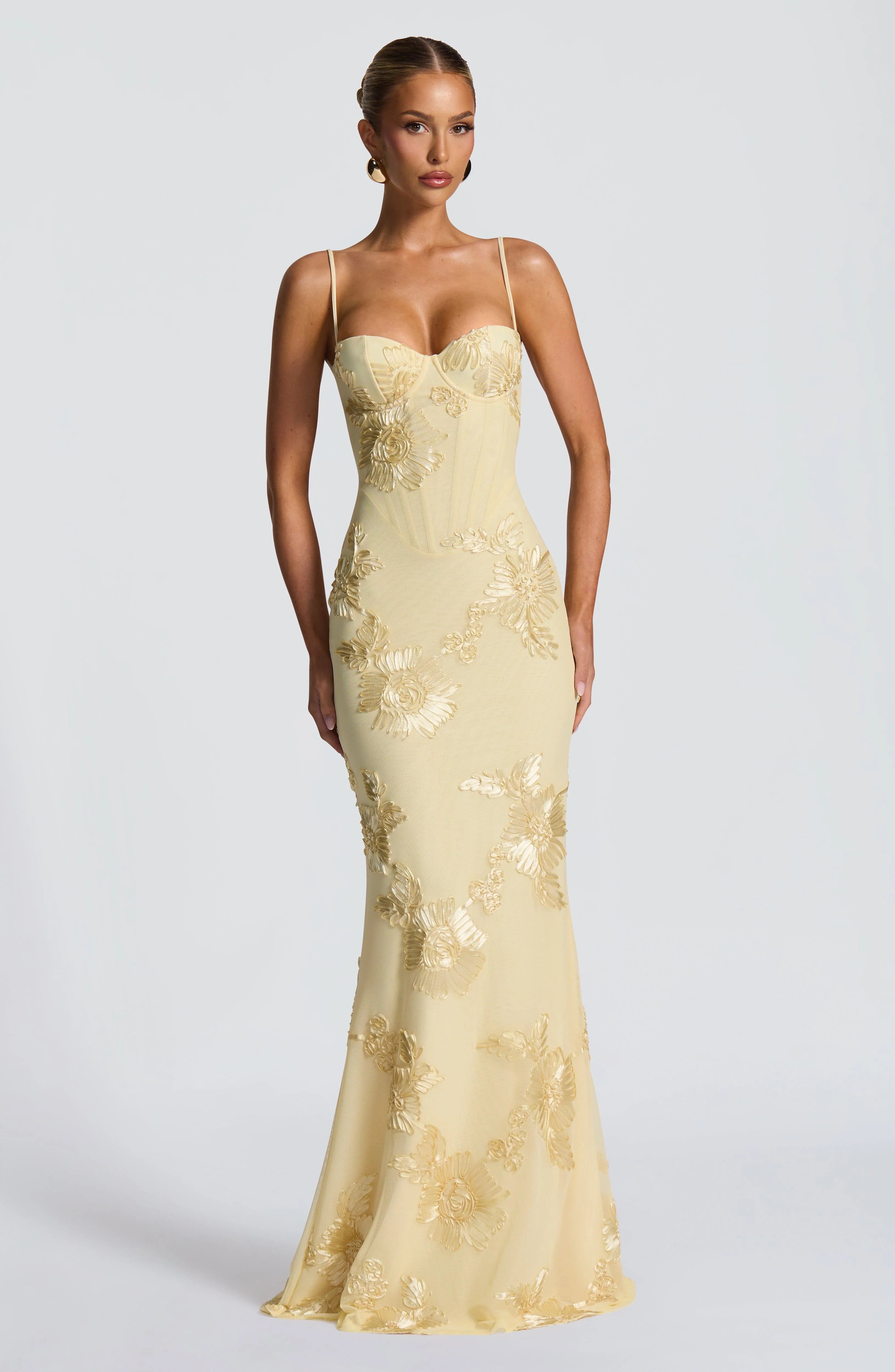 Livette - Yellow Floral Maxi Dress