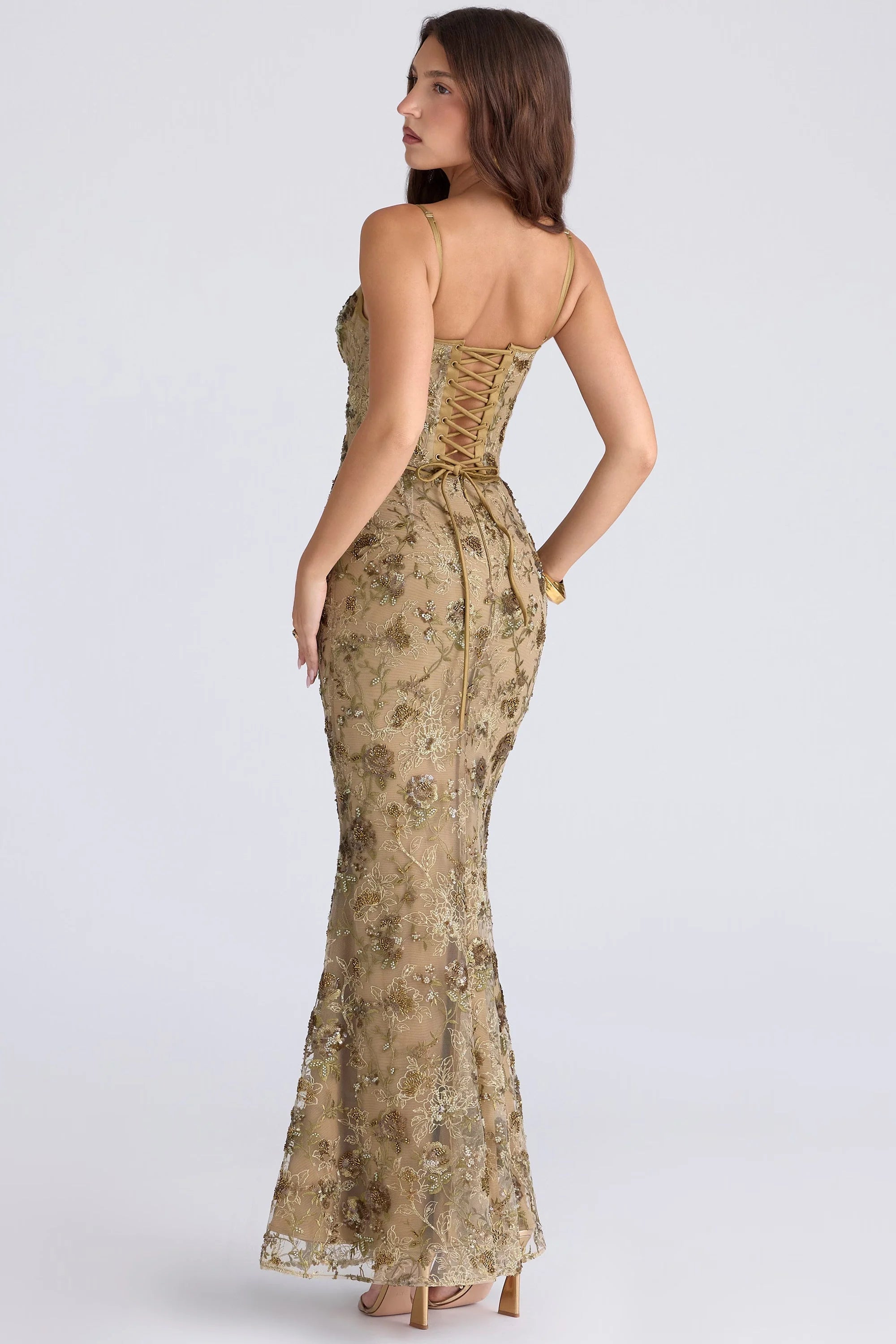 Clublivette - Embellished Corset Maxi Dress