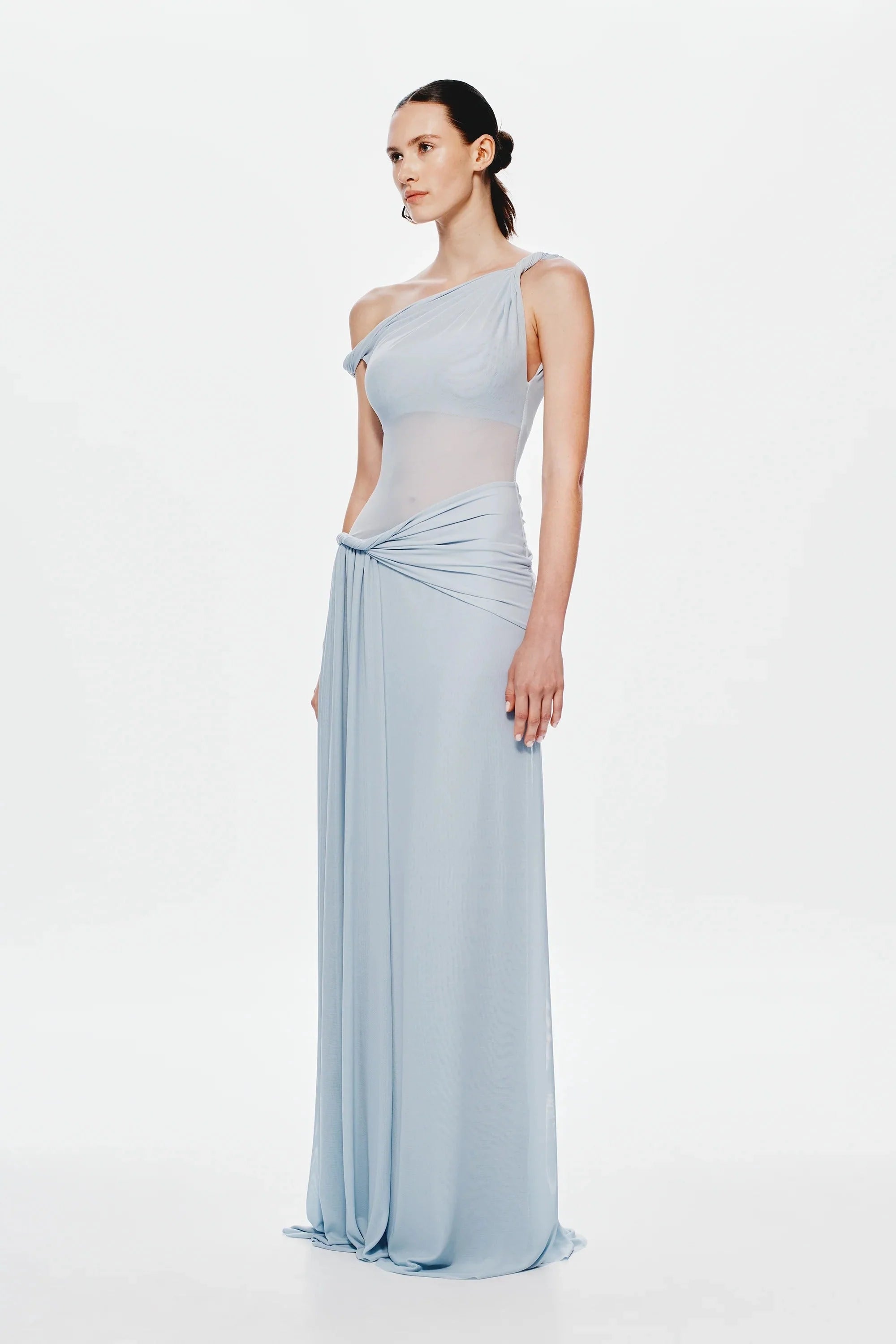 Misha Sisal Mesh Maxi Dress - Dove