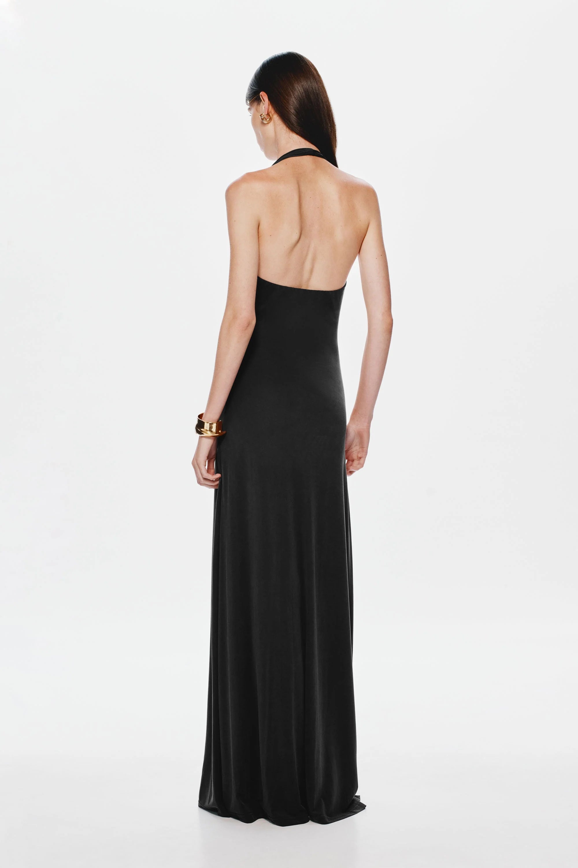 Jennifer Cupro Maxi Dress - Black