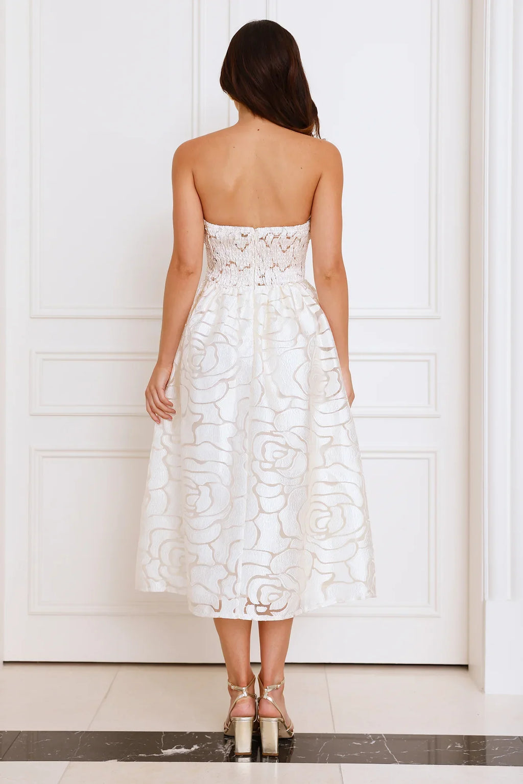 Nora Strapless Midi Dress Butter